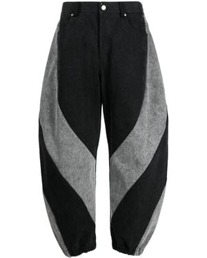 CROQUIS Two-Tone Baggy Jeans - Black