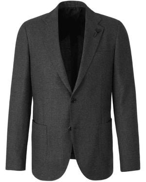 Lardini Flower-Patch Single-Breasted Blazer - Black