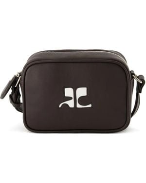 Courreges Reedition Leather Messenger Bag - Black