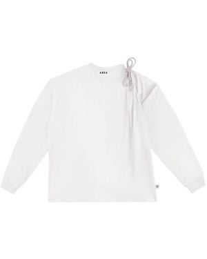 Area Crystal-Knot Cut-Out T-Shirt - White