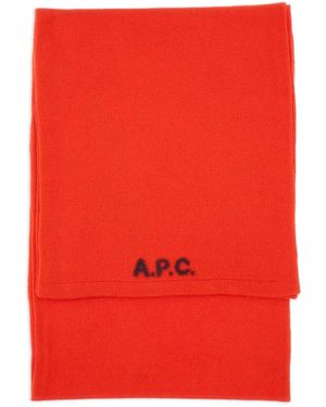 A.P.C. Logo-Embellishment Scarf - Red