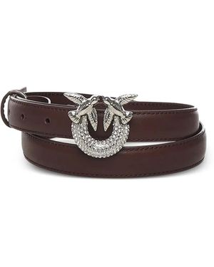 Pinko Love Birds Buckle-Embellished Belt - Brown