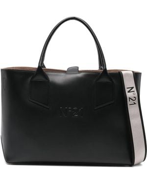N°21 Logo-Embossed Tote Bag - Black