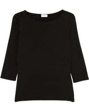 Marella Euro Round-Neck Top - Black