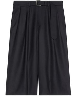 Dries Van Noten Belted Light Wool Shorts - Black