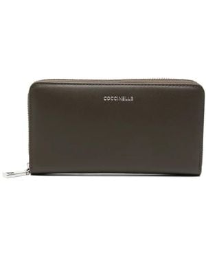 Coccinelle Logo-Plaque Leather Wallet - Gray