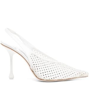 Jimmy Choo 95Mm Isa Court Shoes - White