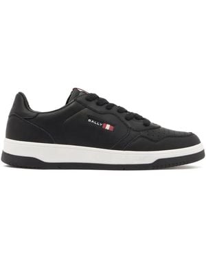 Bally Jasper Ribbon-Detail Leather Trainers - Black