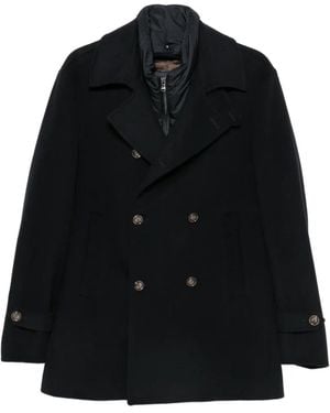 Barba Napoli Caban À Boutonnière Croisée - Black