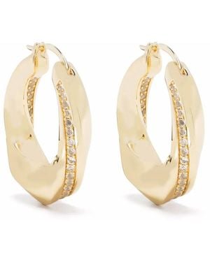 Tom Wood Infinity Rock-Crystal-Plated Sterling- Hoops - Natural