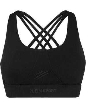 Philipp Plein Crisscross-Strap Sports Bra - Black