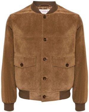 Fursac Suede Bomber Jacket - Brown