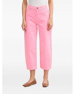 Lola Casademunt Logo-Patch Cropped Jeans - Pink