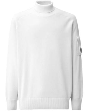 C.P. Company Lens Roll-Neck Jumper - White
