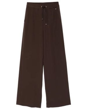 Herno Pantaloni A Gamba Ampia Con Coulisse - Marrone