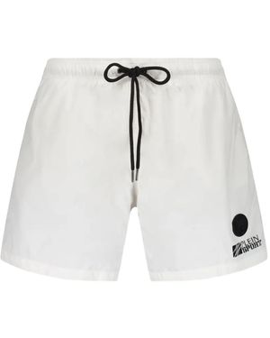 Philipp Plein Logo-Patch Drawstring Swim Shorts - White