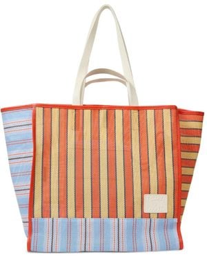 Paul Smith And 'Pool Smith Stripe' Tote Bag - White