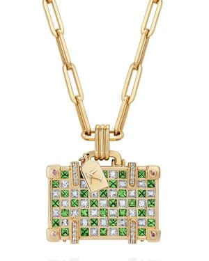 Nevernot 14kt Travel Gelbgoldhalskette mit Schmucksteinen - Mettallic