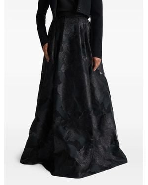 St. John Maxirock mit Blumenmuster - Schwarz