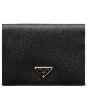 Prada Saffiano Leather Passport Holder - Black