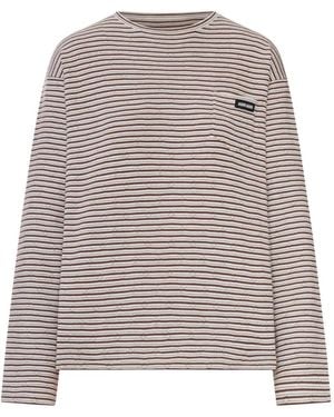 Miu Miu Gestreifter Pullover - Weiß
