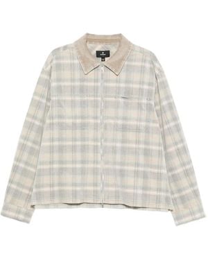 Represent Plaid Corduroy-Collar Overshirt - White
