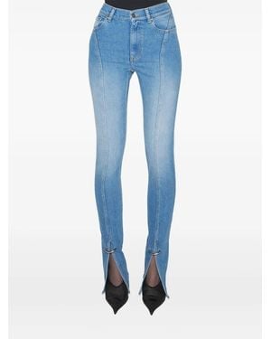 Mugler Jeans Con Dettaglio Cuciture - Blu