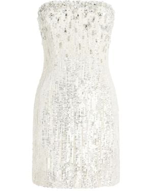 Jenny Packham Josette Sequined Embellished Mini Cocktail Dress - White