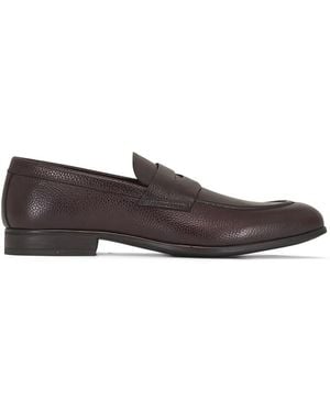 G. Brown Shoes Round-Toe Leather Loafers - White