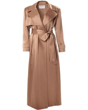 Carolina Herrera Gabardina con cierre de lazo - Marrón