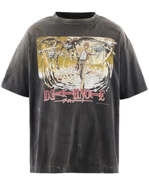 SAINT Mxxxxxx X Death Note Graphic-Print T-Shirt - Grey
