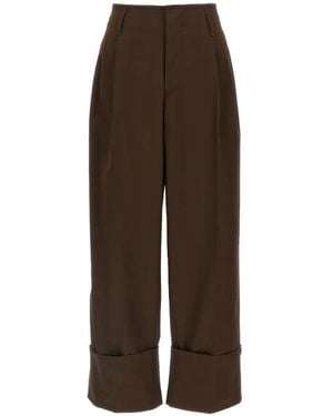 DARKPARK Diana Belt-Loop Turn-Up Pants - Brown