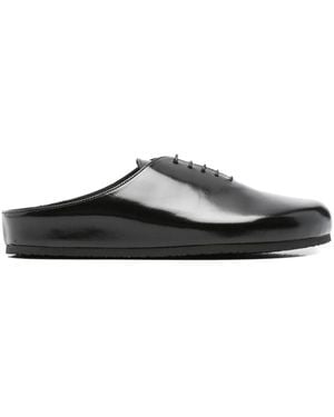 Jacquemus Flache Mules mit Schnürung - Schwarz