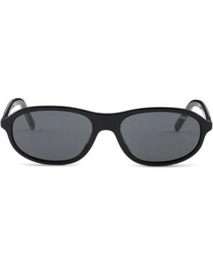 Prada Lunettes De Soleil À Plaque Métallique Emblématique - Black