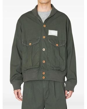 Kolor Buttoned Patch-Pocket Jacket - Green
