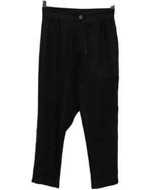 Tessitura Body Couture Drop-Crotch Linen Pants - Black