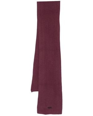 KARL LAGERFELD Ribbed Scarf - Purple