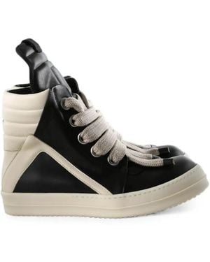 Rick Owens Jumbolace Geobasket High-Top Leather Trainers - Black