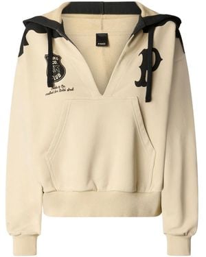 Pinko V-Neck Hoodie - Natural