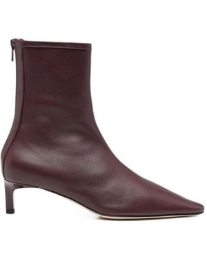 Dear Frances Pointed-Toe Kitten-Heel Ankle Boots - Brown