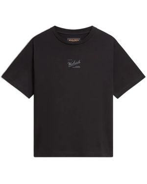 Woolrich Logo-Print Cotton T-Shirt - Black