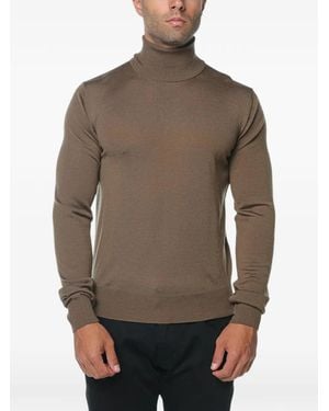 Emporio Armani Roll-Neck Wool Jumper - Brown