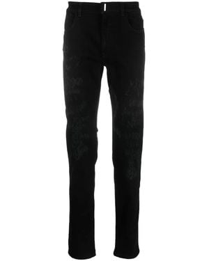 Givenchy Slift Fit Jeans In Destroyed Denim - Black