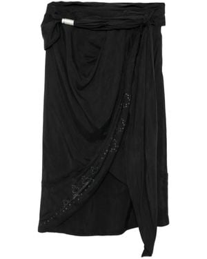 Hyein Seo Drapierter Midirock - Schwarz