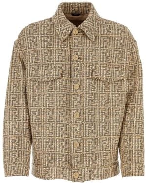 Fendi Ff-Motif Shirt Jacket - Natural