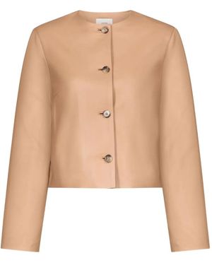 Loulou de Saison Raho Button Leather Jacket - Natural