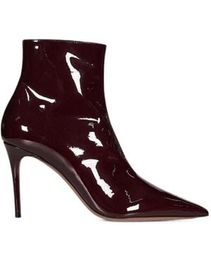 Paris Texas Vera Patent Leather Ankle Boots - Purple