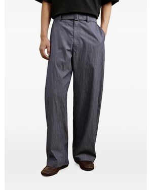 CROQUIS Belted Wide-Leg Trousers - Black