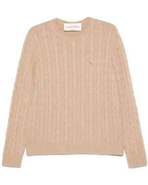 Valentino Garavani Cable-Knit Jumper - Natural