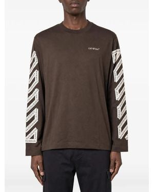 Off-White c/o Virgil Abloh Arrows-Print Long-Sleeve T-Shirt - Brown
